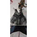 Сексуальная кружевная прозрачная пижама- платье, черное