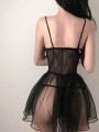 Сексуальная кружевная прозрачная пижама- платье, черное купить в Перми