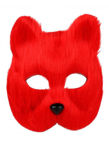Эротическая маска кошка, красная